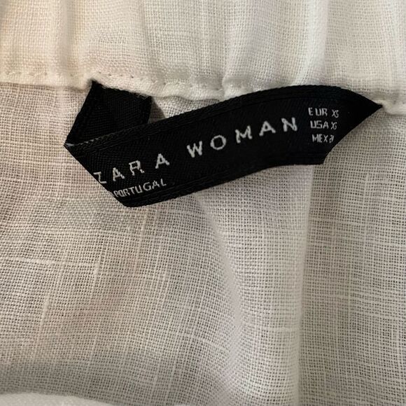 Zara Woman Boho White Linen Top Tassel Angel Wings Blouse Women’s Size XS - Picture 4 of 5